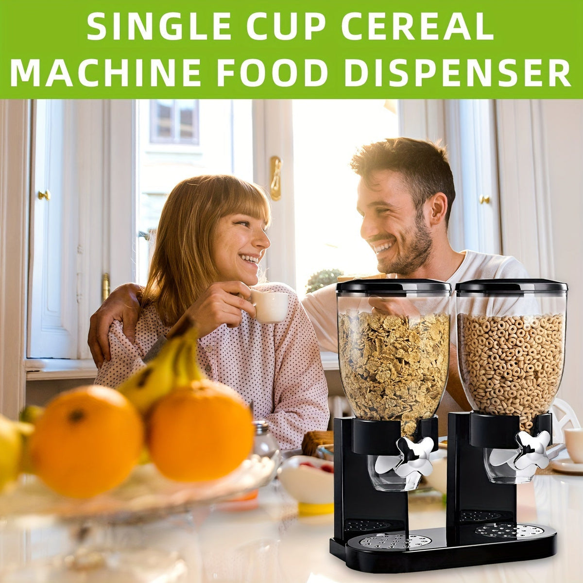 Dispensador de Cereais Duplo – Organização e Praticidade na Cozinha