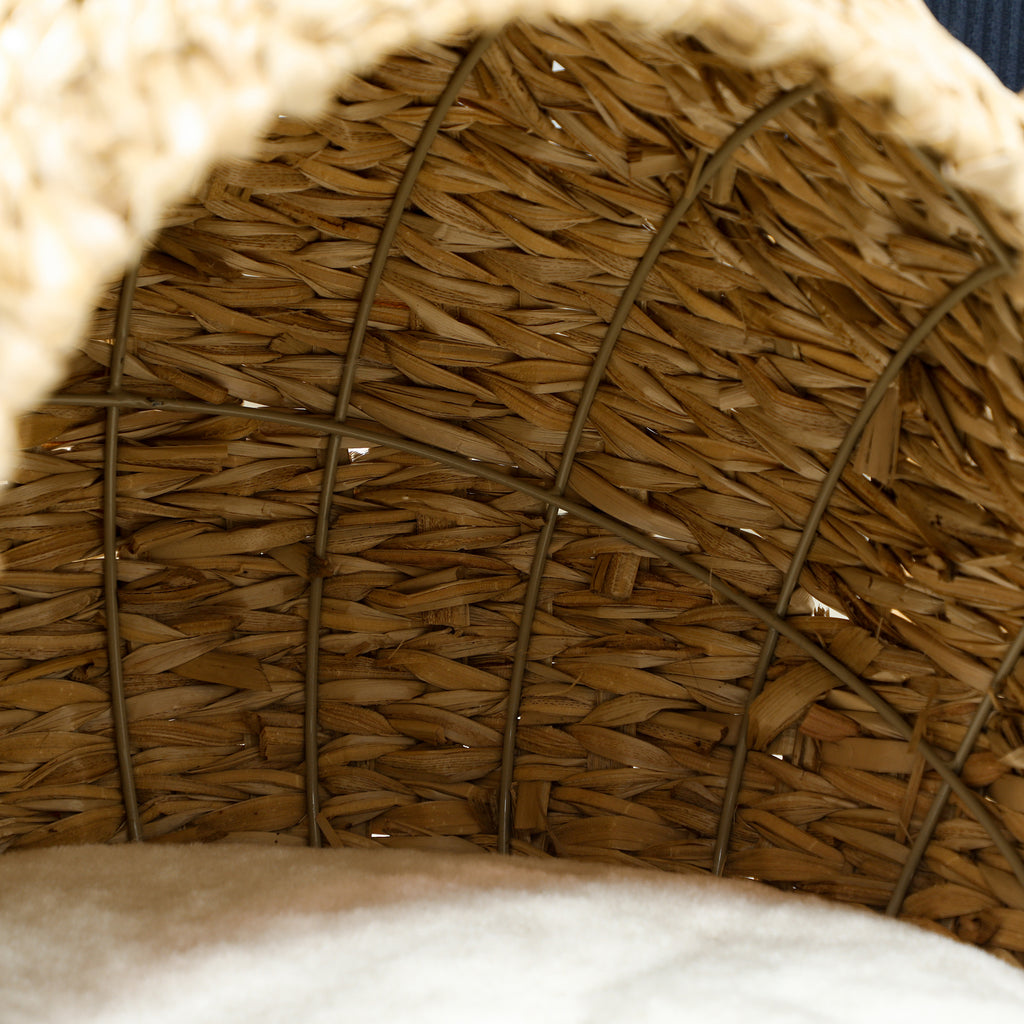 Cama Casinha para Gatos em Fibra Natural com Almofada