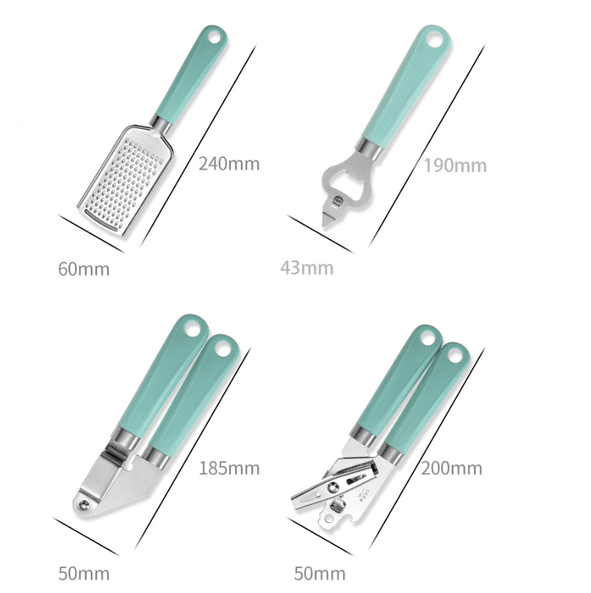 Conjunto de Utensílios de Cozinha em Aço Inoxidável