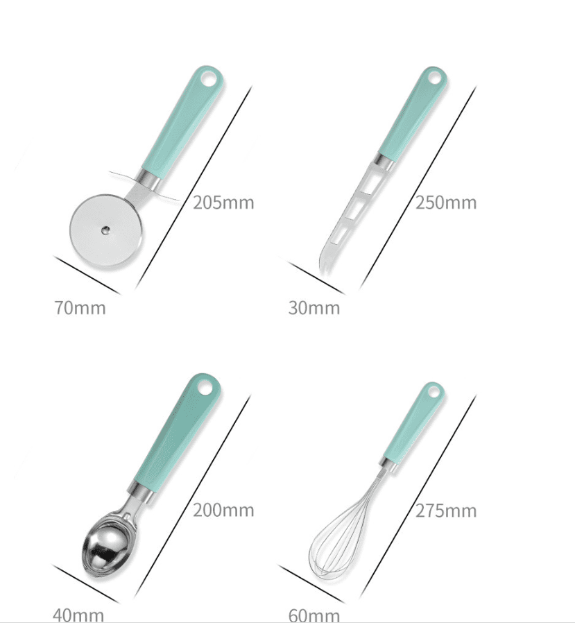 Conjunto de Utensílios de Cozinha em Aço Inoxidável