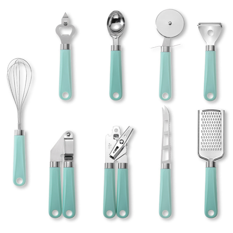 Conjunto de Utensílios de Cozinha em Aço Inoxidável