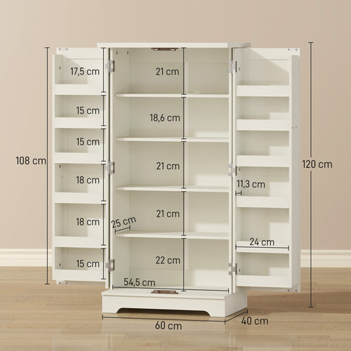 Armário de Cozinha 5 Níveis com Portas e Prateleiras Ajustáveis