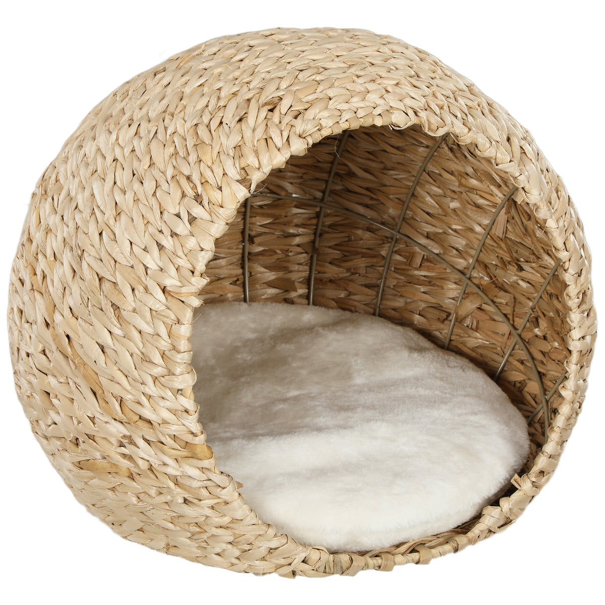 Cama Casinha para Gatos em Fibra Natural com Almofada