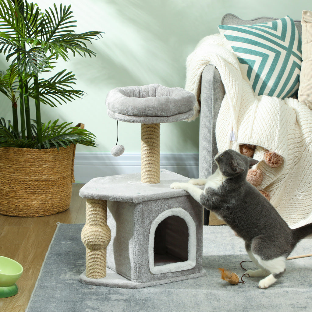 Torre Arranhador para Gatos com Cama e Casota 66 cm