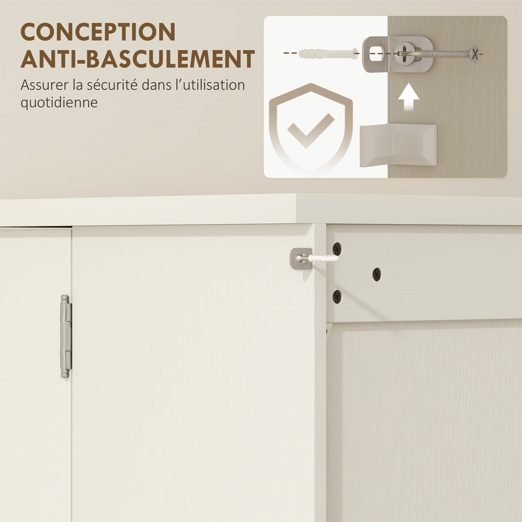 Armário de Cozinha 5 Níveis com Portas e Prateleiras Ajustáveis