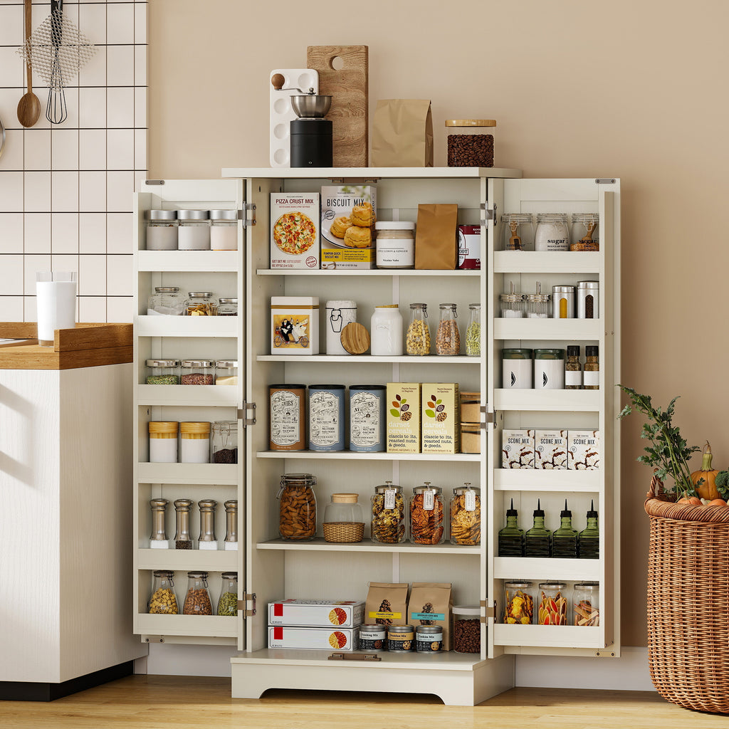 Armário de Cozinha 5 Níveis com Portas e Prateleiras Ajustáveis